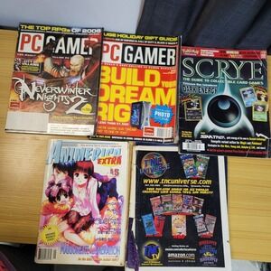Vintage Magazine Lot PC Gamer Dec 2005 Scrye March 2000 Animerica Extra Vol. 5